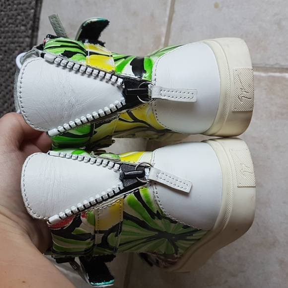 GIUSEPPE ZANOTTI Multi Colour Leather Sneakers Size 37 - Picture 7 of 10